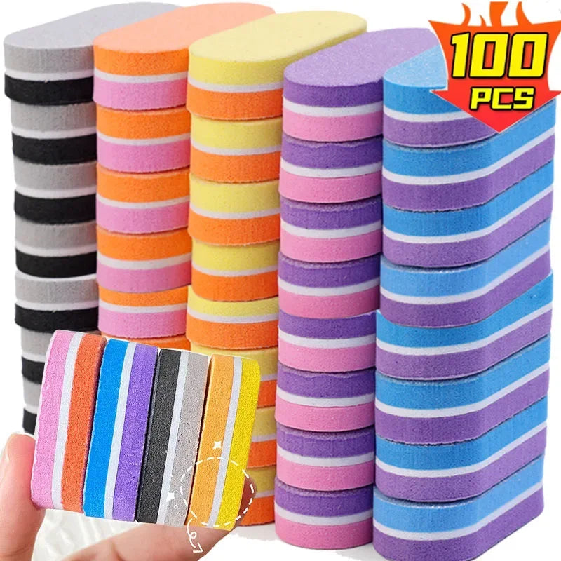 Double-Sided Sponge Nail Buffer Files 100/180 Grit | 20–100 Pack Sponge Nail Buffer QXL