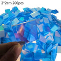 Iridescent Acrylic Square Tiles 100–300 Pcs | Holographic DIY Acrylic Craft Tiles QXL 2X2cm 200PCS