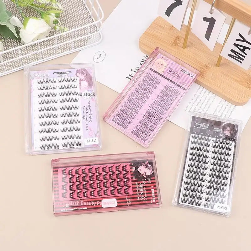 W-Shape Individual False Lashes | Handcrafted Synthetic Hair False Eyelashes QXL