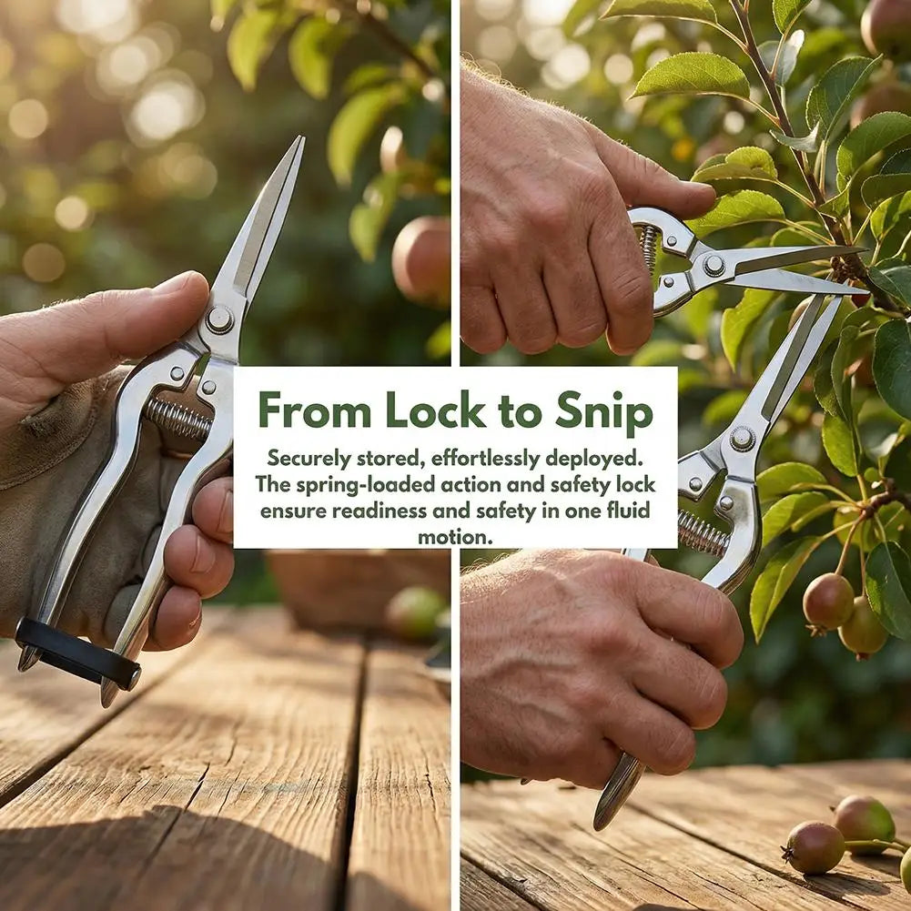 Stainless Steel Pruning Shears | Spring-Assist Garden Trimmer Garden Pruning Shears QXL