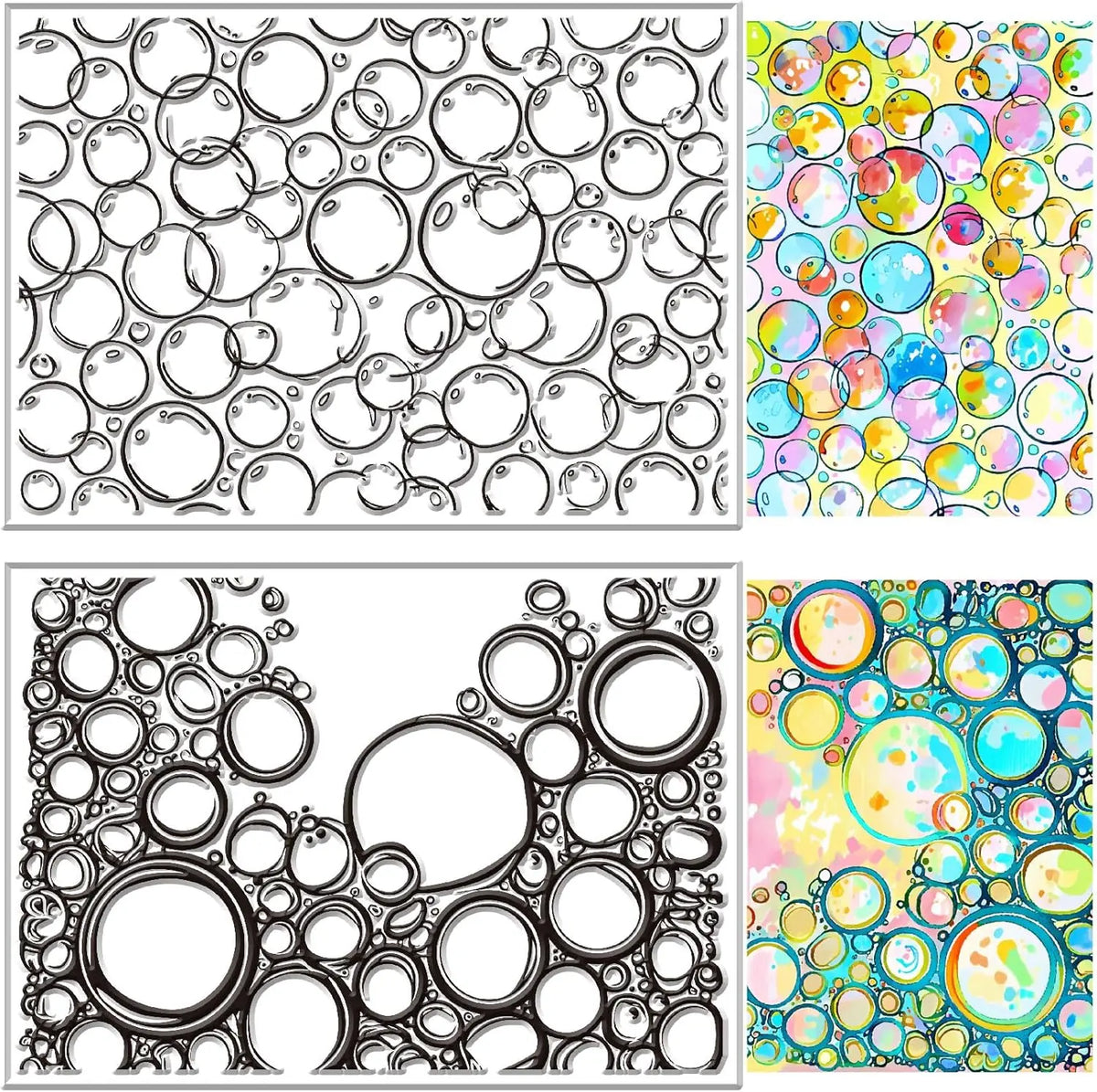 Clear Silicone Stamps | Summer Sea Circle Dots Design Craft Stamp QXL AECH04-14499