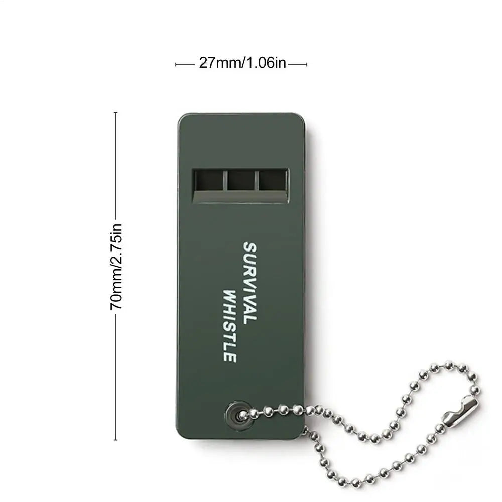Tri-Band Safety Whistle with Lanyard | Camping & Hiking Outdoor Safety Whistle QXL Green