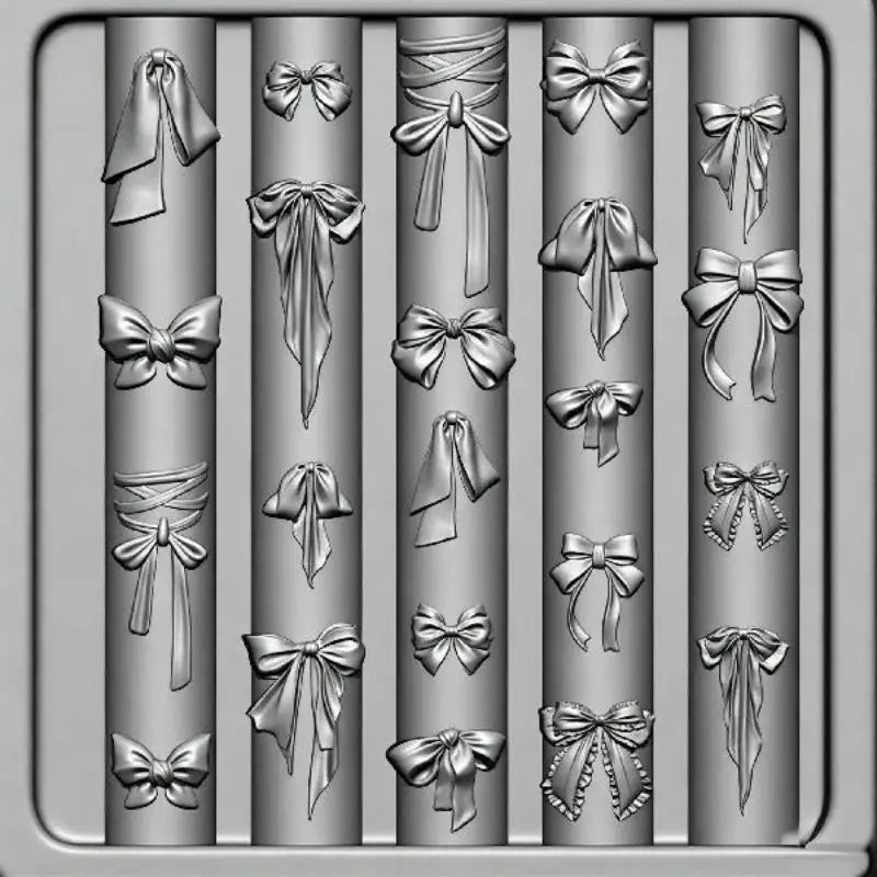 3D Bow Lace Chain Silicone Nail Mold | DIY Resin Charms Silicone Nail Mold QXL A1
