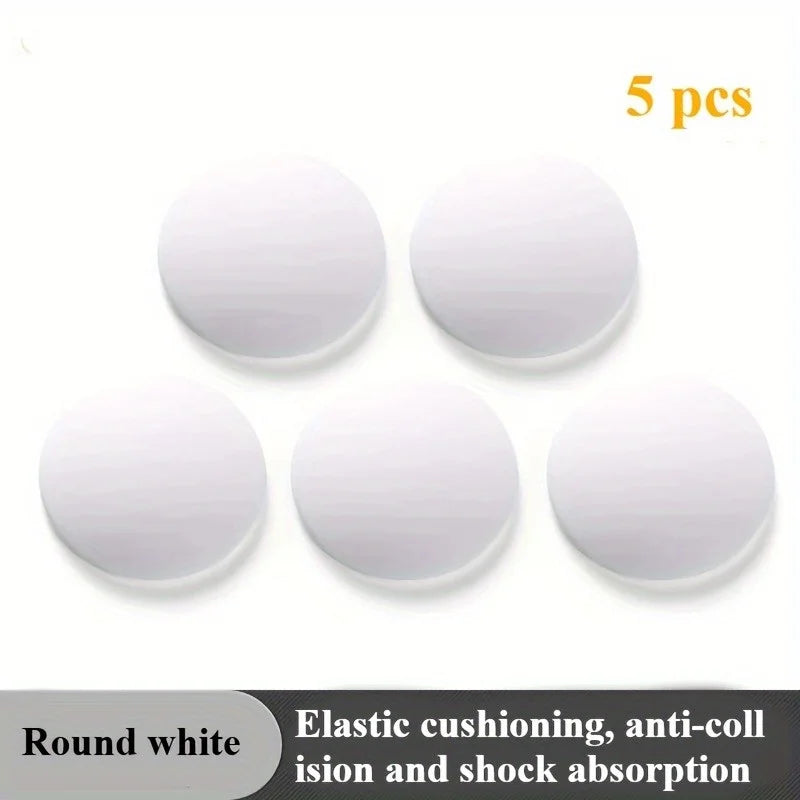 Self-Adhesive Rubber Door Stoppers | Wall Protector Bumpers Door Stopper Bumpers QXL White-5pcs