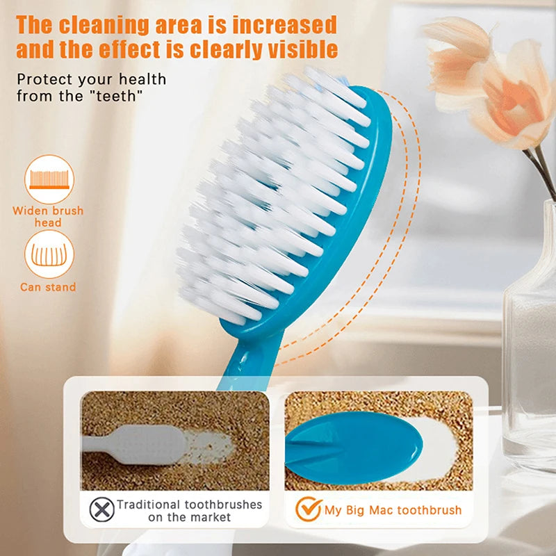 Big Head Toothbrush | Soft Bristle Deep Clean Manual Brush Manual Toothbrush QXL