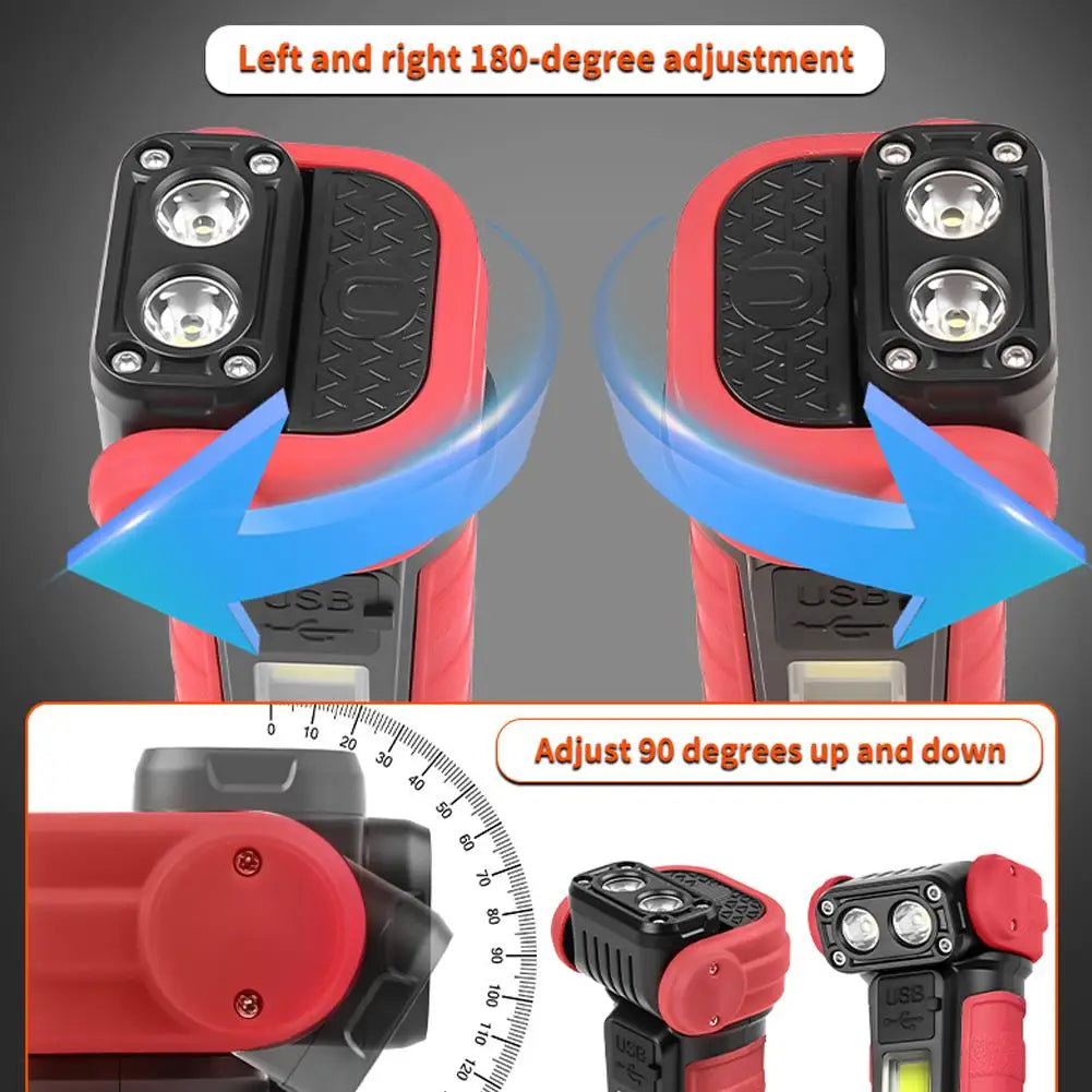 Mini Magnetic COB Work Light | 6-Mode 500LM LED Flashlight Magnetic Work Light QXL