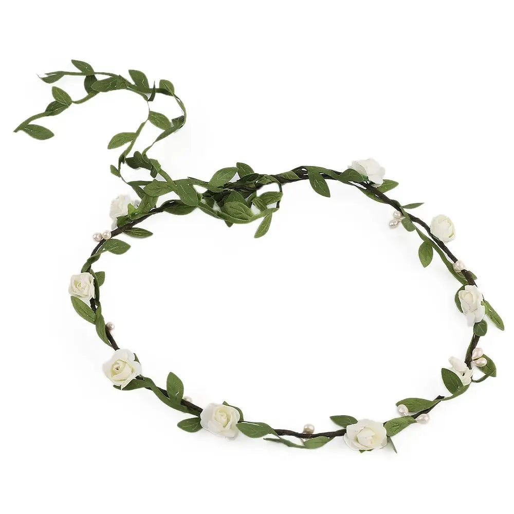 Bridal Flower Crown Garland Headband | Bohemian Wedding Flower Crown Headband QXL