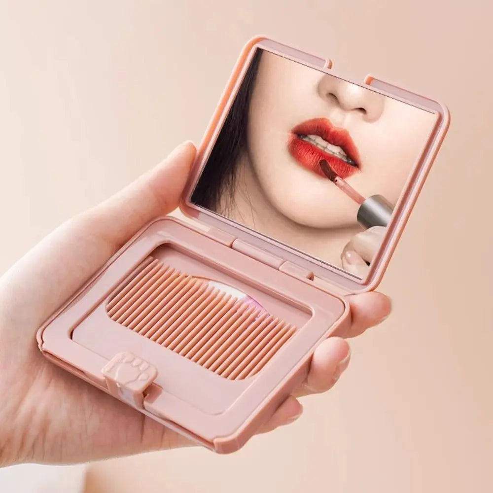 Portable Folding Mirror & Comb Set | Compact Cosmetic Mirror Cosmetic Mirror Set QXL