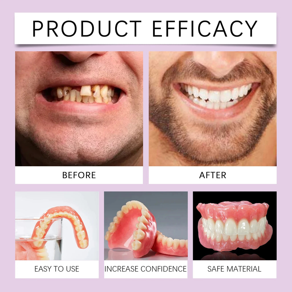 Silicone Temporary Denture Set | Flexible Simulation Teeth Temporary Denture Set QXL