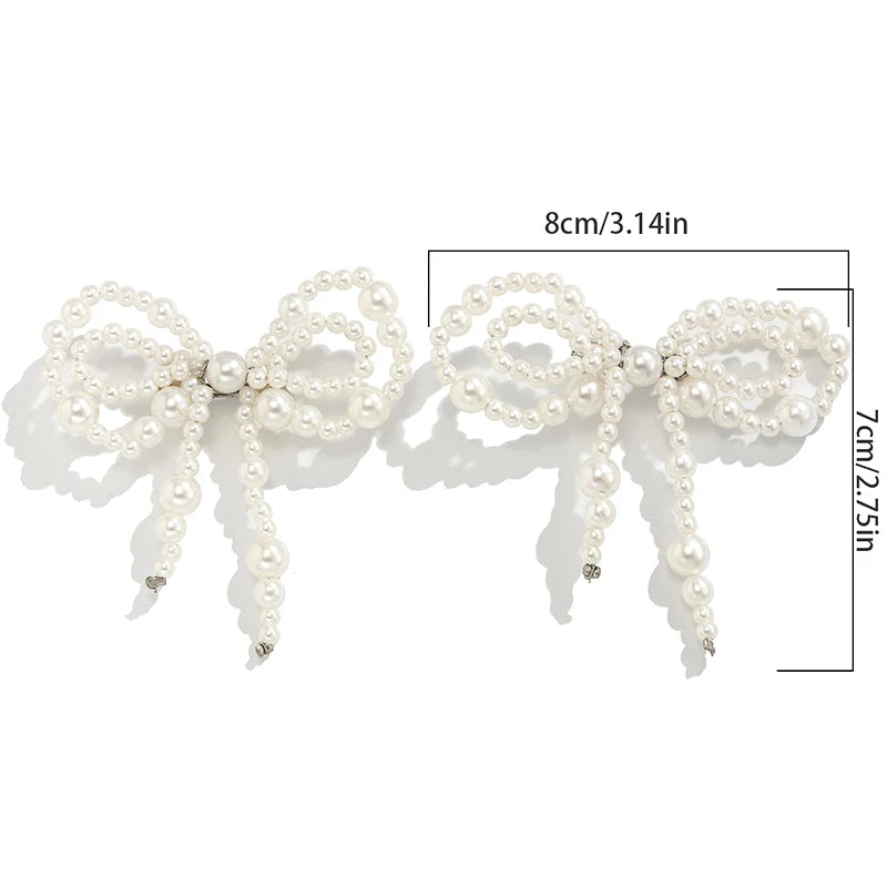 Pearl Bow Ankle Chain Pants Pin for Women | Leg Jewelry Pair Clothing Accessory Pin QXL