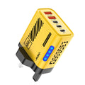 5-in-1 240W GaN USB-C Fast Charger | PD & QC 3.0 Adapter GaN Multi-Port Charger QXL Yellow UK 100-240V