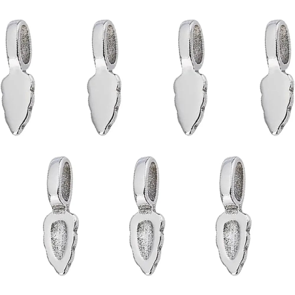 10-Pack Stainless Steel Glue-On Flat Pad Pendant Bails | DIY Jewelry Findings QXL