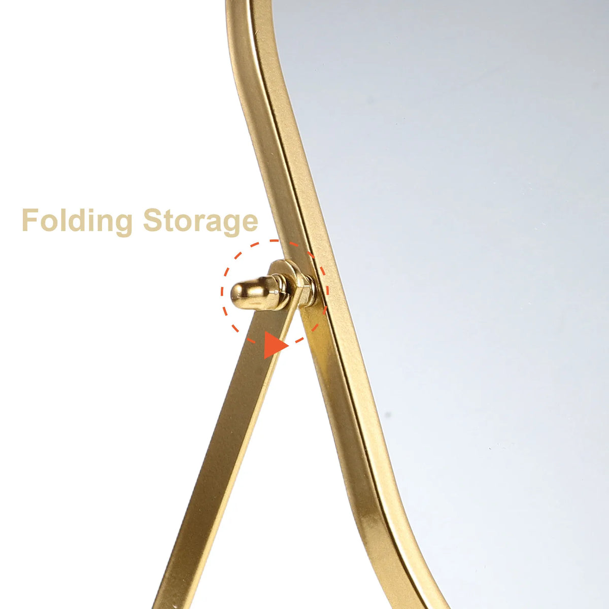 Folding Vanity Makeup Mirror Gold Desktop Tabletop | Adjustable Folding Vanity Mirror QXL