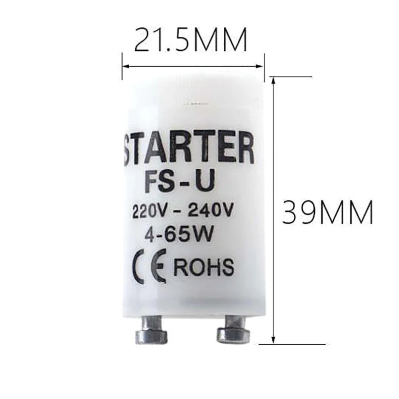 5-Pack Fluorescent Lamp Starters FS-U S2 TL | 220V 4–80W CE RoHS Fluorescent Lamp Starter QXL
