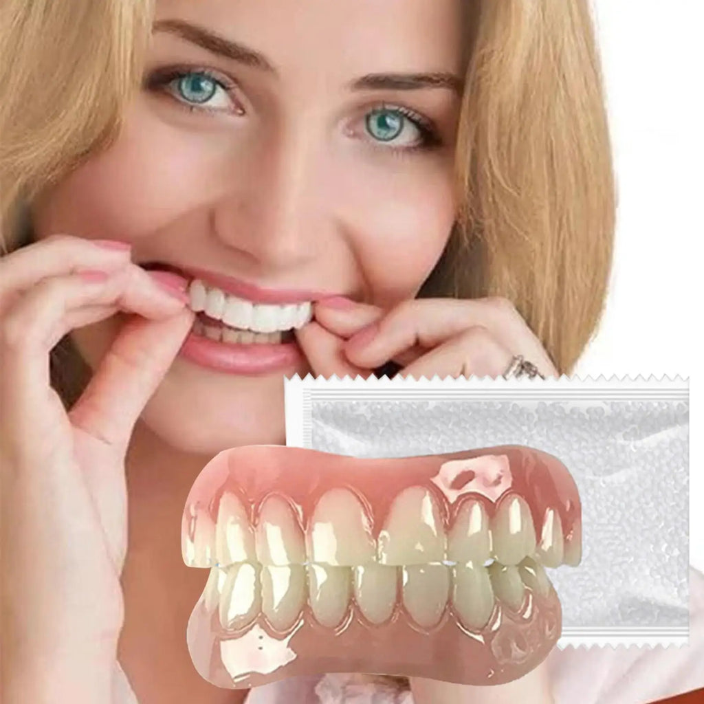 Soft Silicone Denture Kit | Upper & Lower Adult Teeth Set Silicone Denture Kit QXL
