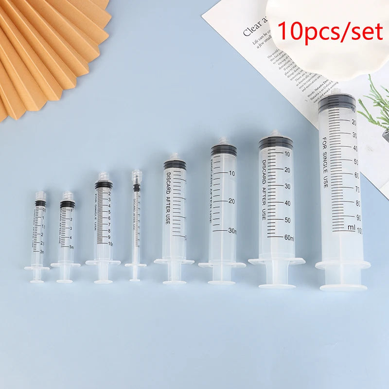 10-Pack Luer Lock Plastic Syringes 1–10ml | Measuring Set Plastic Luer Lock Syringes QXL