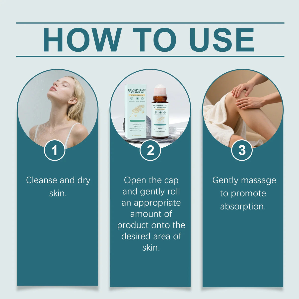 Frankincense Castor Oil Rollerball | Nourishing Face & Body Oil Facial Body Oil QXL