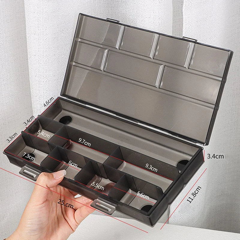 Multigrid Hair Clips & Comb Organizer Storage Box | Barber Tools Hair Tool Organizer QXL Gray