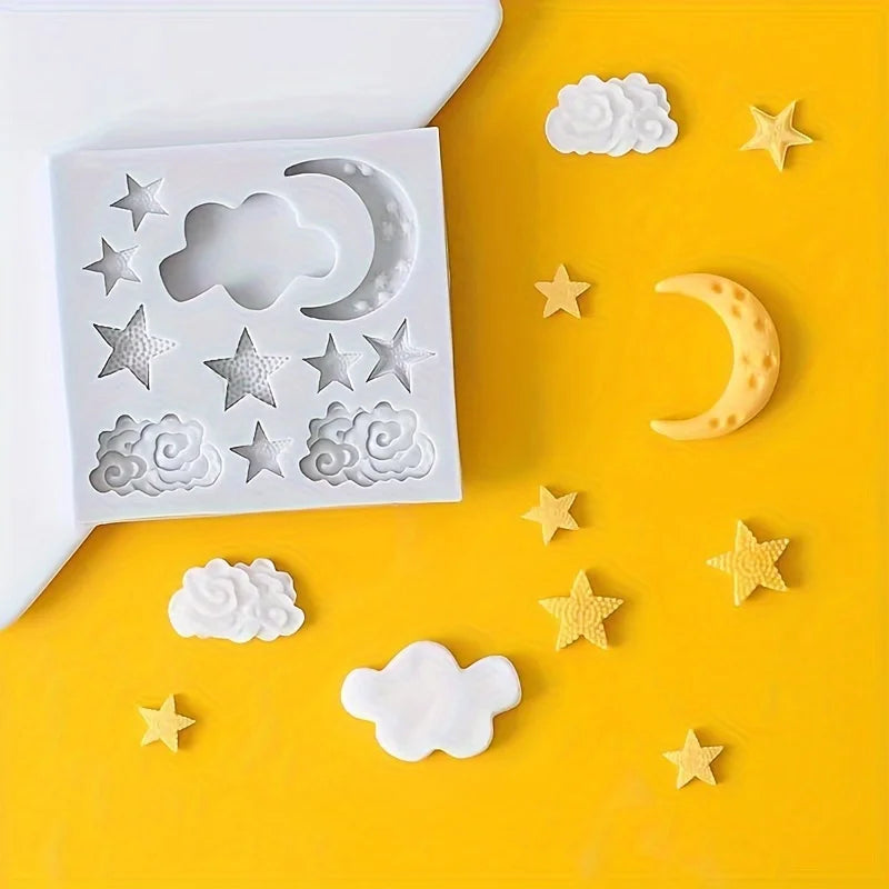 Moon Star Cloud Silicone Baking Mold – Cake & Candy Decoration Silicone Baking Mold QXL