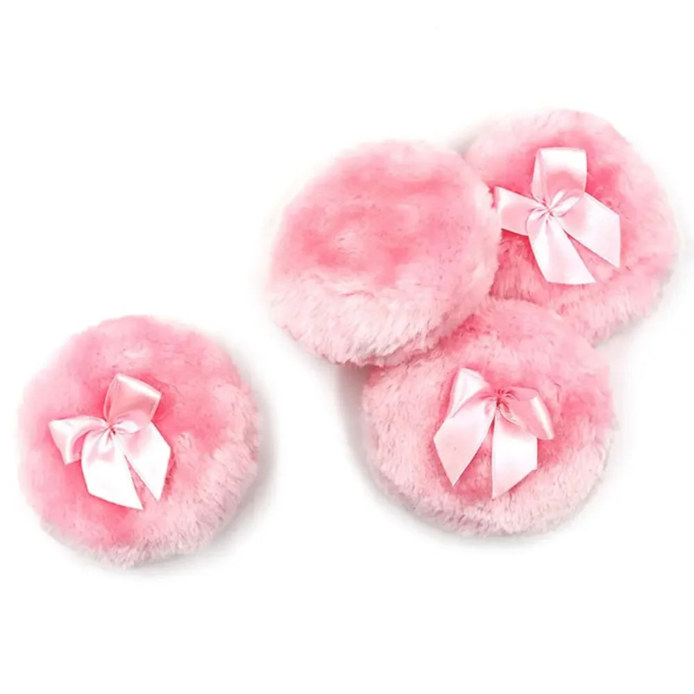 4-Pack Fluffy Velour Powder Puffs | Air Cushion Makeup Applicator Makeup Powder Puff QXL