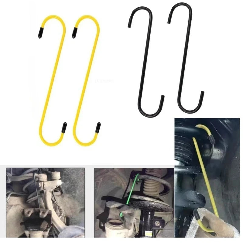 2-Pack S-Hook Brake Caliper Hangers with Rubber Tips Brake Caliper Hook QXL