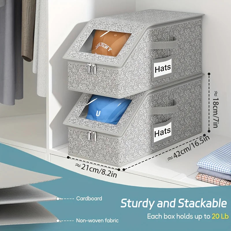 Stackable Hat Organizer Bag for Baseball Caps | 1-2 Pack Hat Storage Organizer QXL