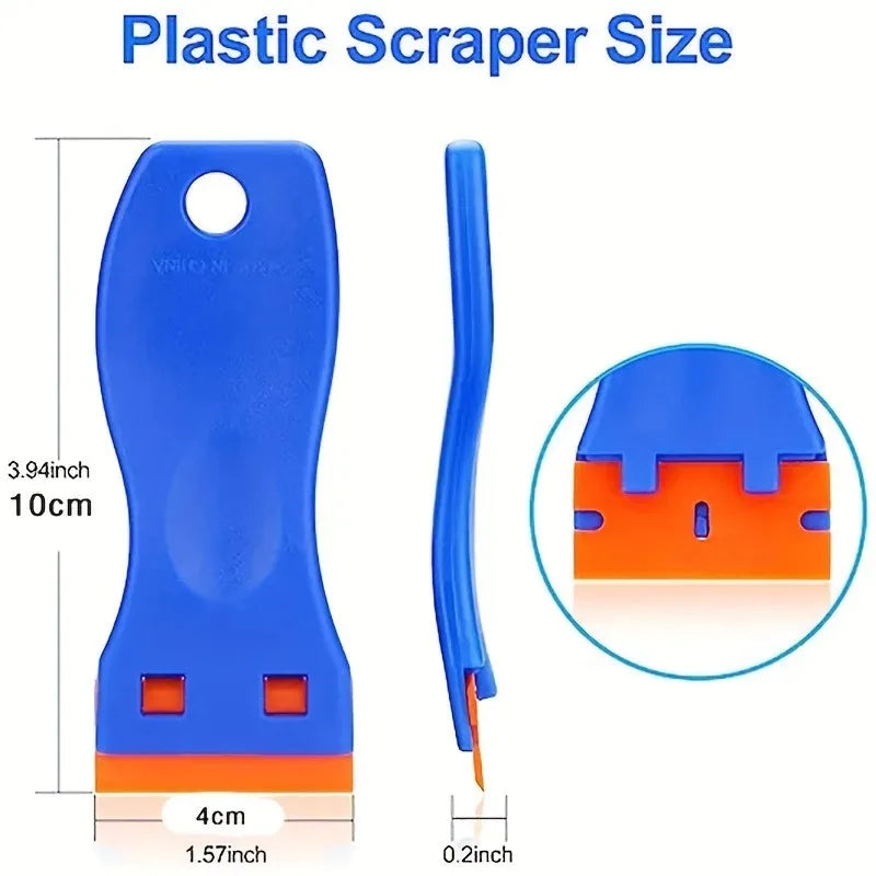 Plastic Scraper & Blade Set | Car Sticker & Glass Film Removal Car Detailing Scraper QXL