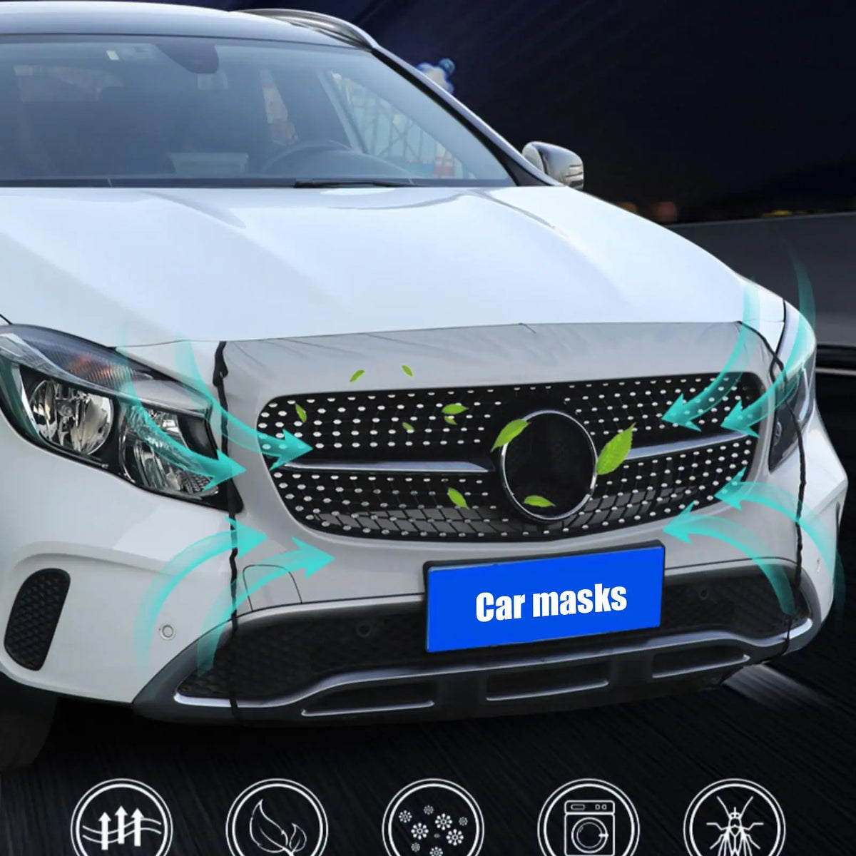 Car Front Grille Protection Mesh Net – Dustproof Bumper Cover Grille Protection Net QXL