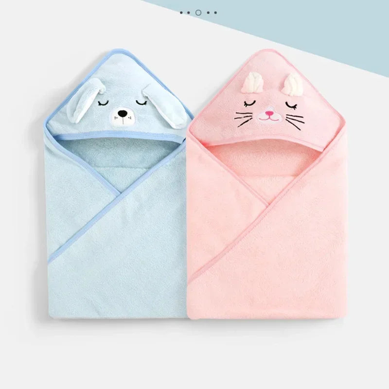 Baby Hooded Towel | Cartoon Animal Swaddle Wrap for Toddlers Baby Hooded Towel QXL