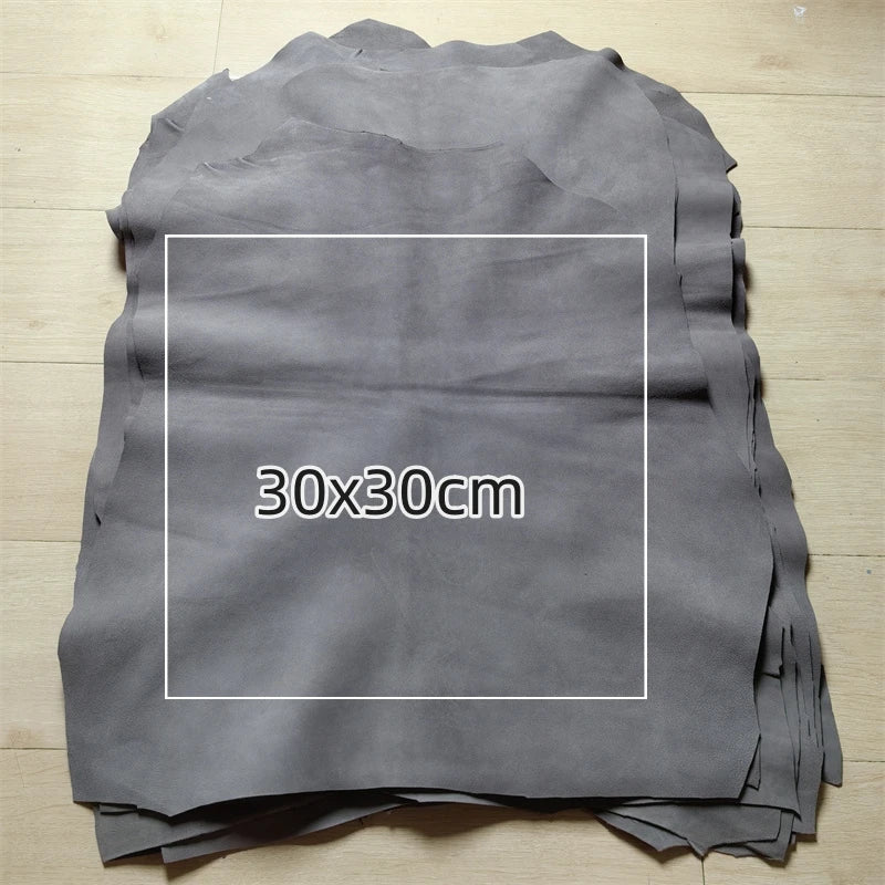 Tea Grey First Layer Sheepskin Leather 0.7–1mm | DIY Fabric Genuine Leather Fabric QXL