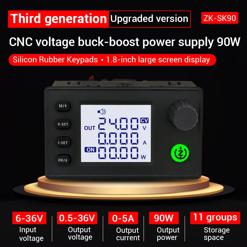 DC Buck Boost Converter 40W/90W Adjustable Lab Power Supply DC-DC Power Module QXL