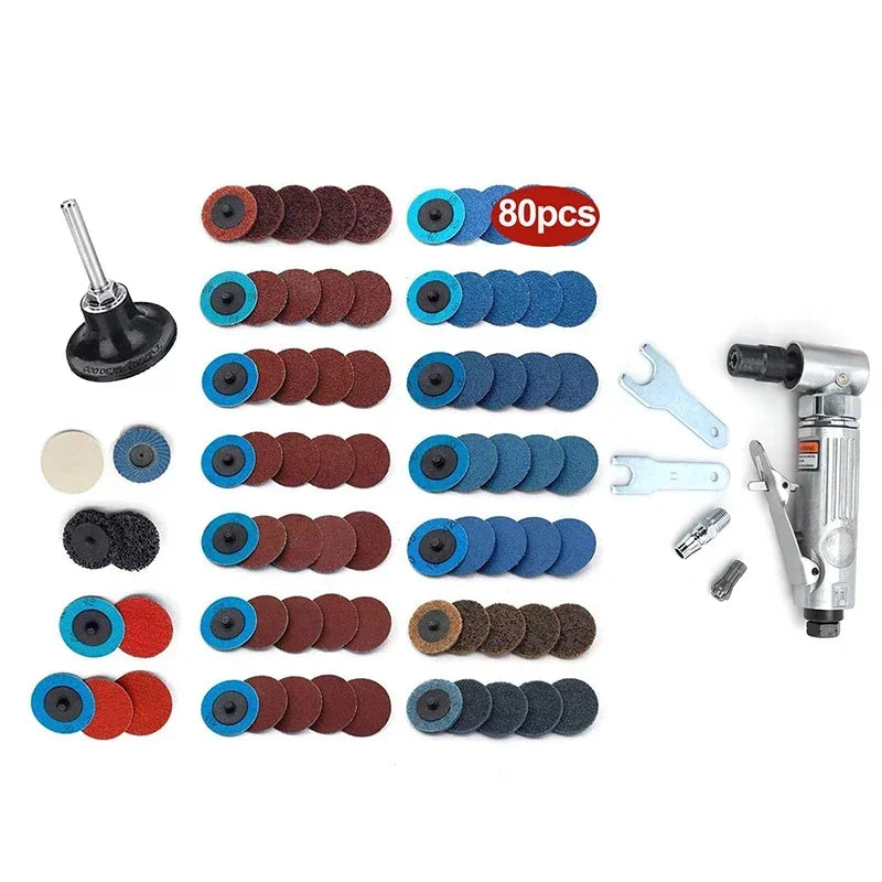 90° Micro Air Die Grinder 1/4" Pneumatic Polisher Kit | CE Pneumatic Die Grinder QXL with 80pcs Russian Federation