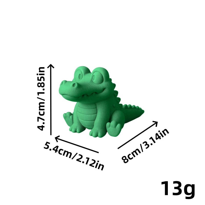 3D Printed Alligator Figurine | Reptile Desk & Home Décor Decorative Figurine QXL Green
