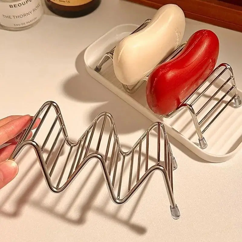 Stainless Steel Soap Rack & Drainage Tray | Bathroom Organizer Soap Rack & Tray QXL