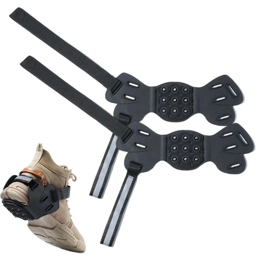 Ice Cleats with 9 Metal Spikes & Reflective Strip | 1 Pair Ice Cleats QXL