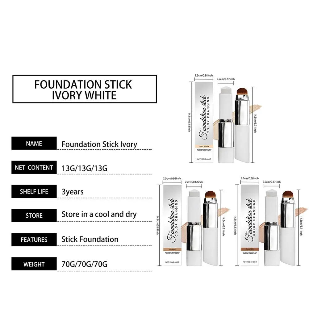 Color-Changing Foundation Stick | Concealer All Skin Tones Foundation Stick QXL