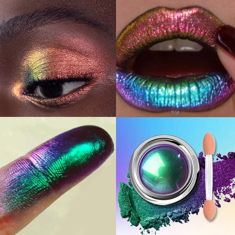 Chameleon Multi-Chrome Eyeshadow | Color Shift Metallic Shimmer Eyeshadow QXL