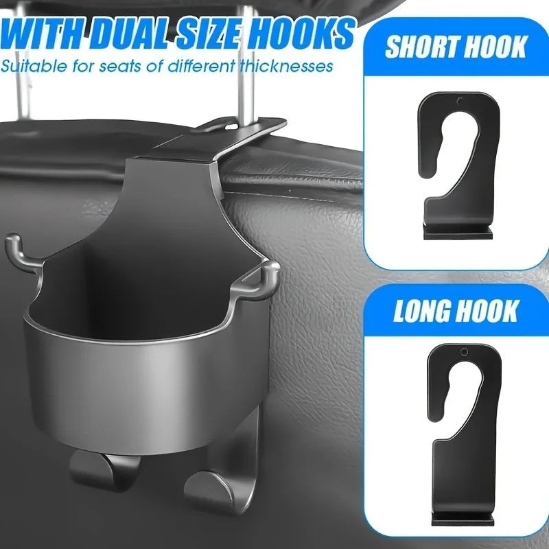 2-in-1 Car Seat Hook | Cup Holder, Phone & Umbrella Stand Car Seat Organizer Hook QXL