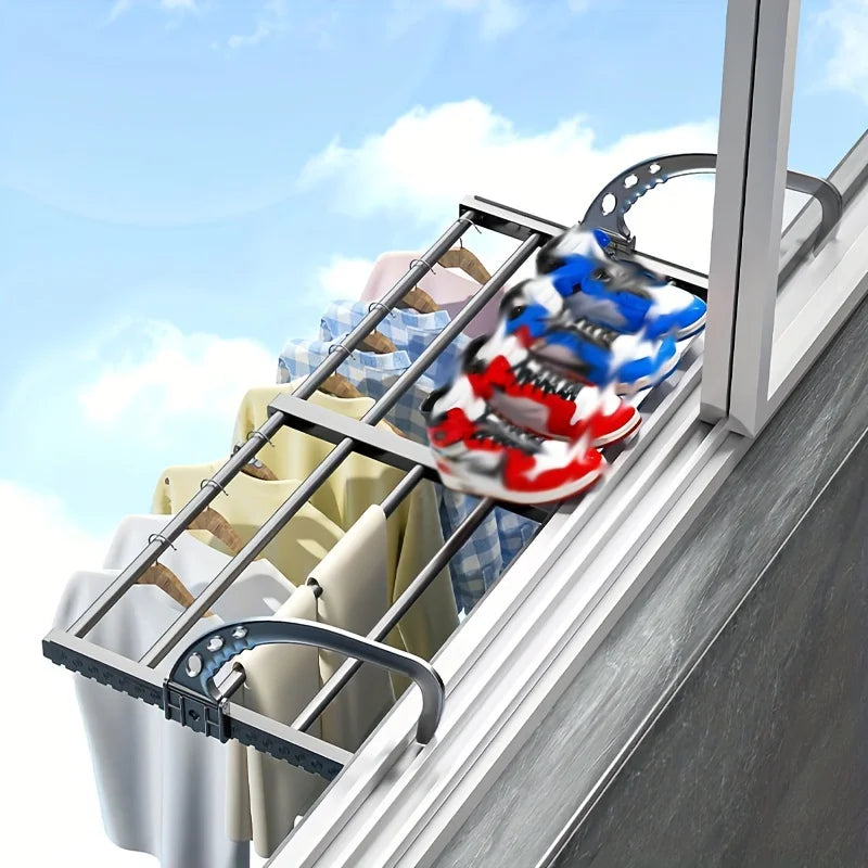 Adjustable Multi-Clip Indoor Drying Rack | Balcony & Window Drying Rack QXL