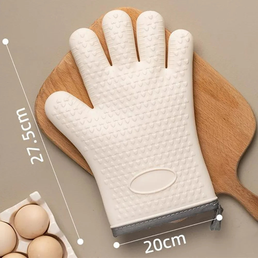 Silicone Five-Finger Oven Mitts | Non-Slip Kitchen Gloves Silicone Oven Mitts QXL 1pc