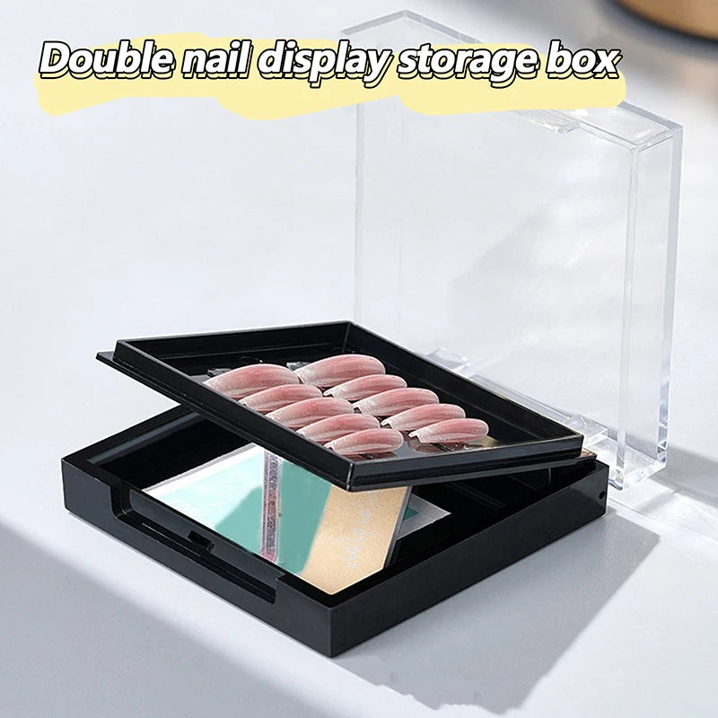Double Layer Acrylic Press-On Nail Storage & Display Case Nail Storage Case QXL
