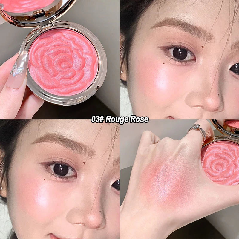 Rose Embossed 4-Shade Blush Palette | High Pigment Cheek Color Blush Palette QXL 03