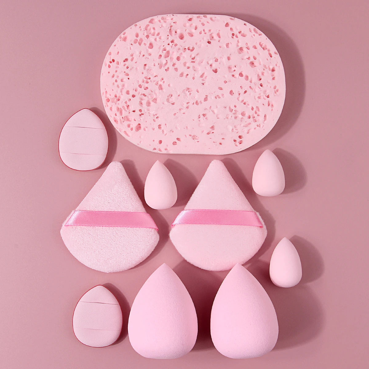 KOSSHOW 10-Pc Makeup Sponge & Powder Puff Kit | Blending Set Makeup Sponge Set QXL