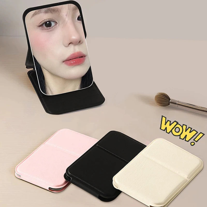 Foldable PU Leather Compact Makeup Mirror | Double-Sided Compact Makeup Mirror QXL