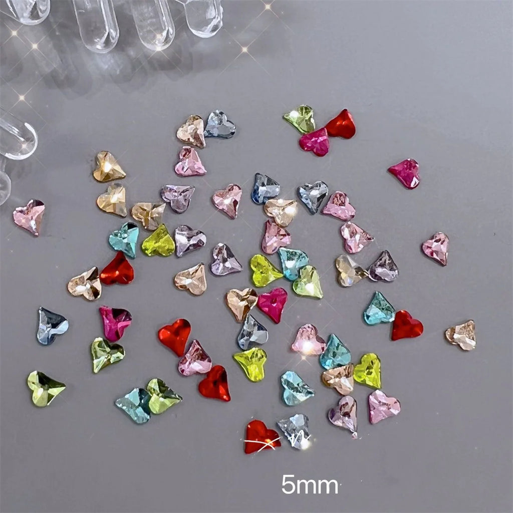 20-Pc 3D Kawaii Nail Charms | Heart Star Butterfly Rhinestones Nail Art Charms QXL