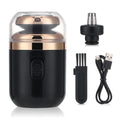 2-in-1 Mini Electric Shaver & Nose Trimmer for Men | USB Electric Shaver Trimmer QXL black