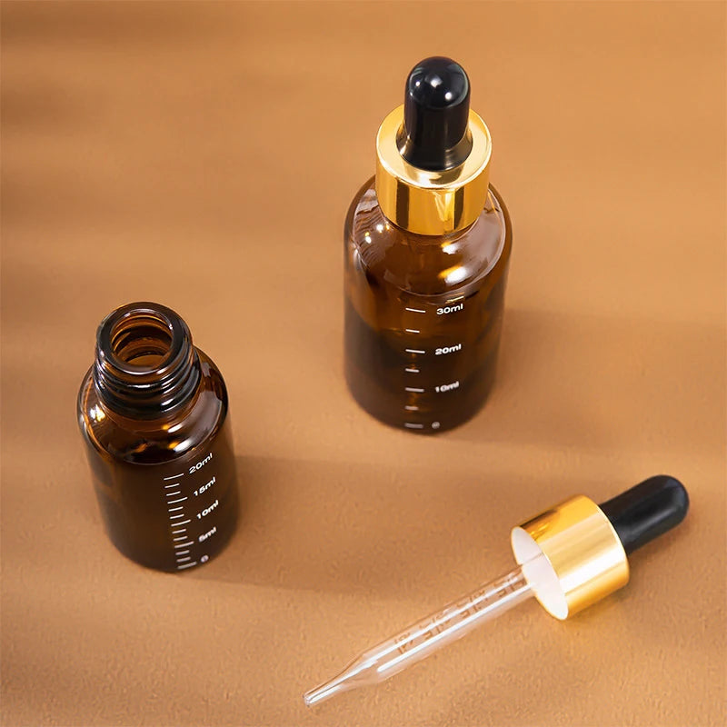 Amber Glass Dropper Bottles 5ml–100ml | Graduated Scale Glass Dropper Bottle QXL