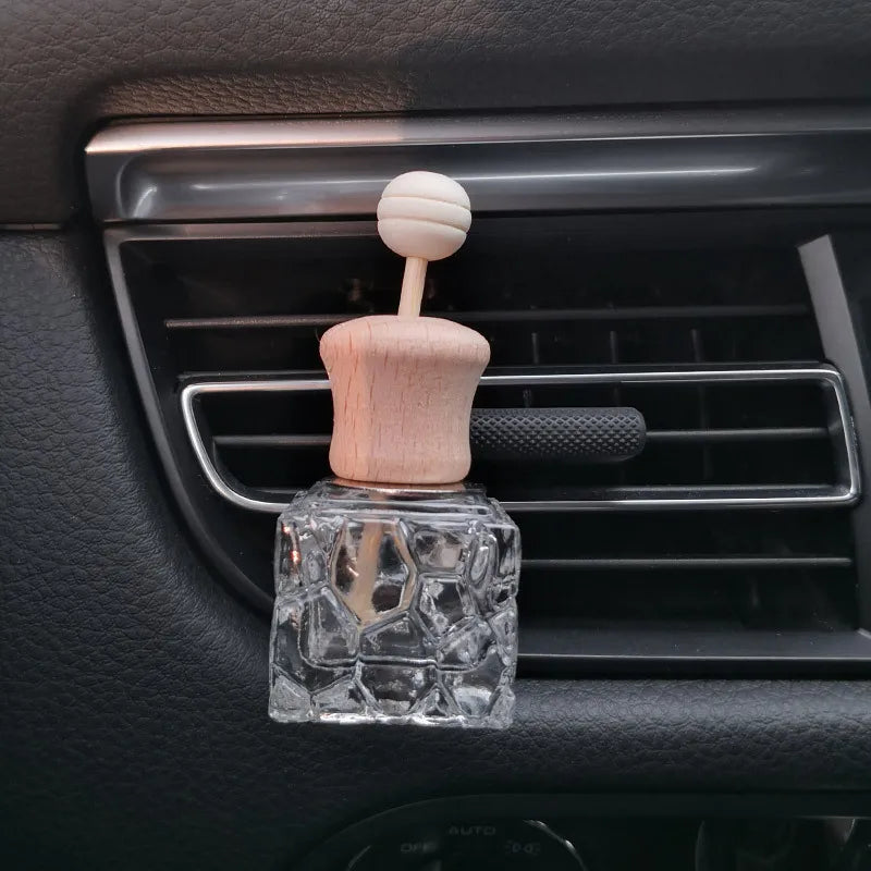 Hanging Car Air Freshener Glass Bottle | Refillable Vent Diffuser Car Air Freshener QXL