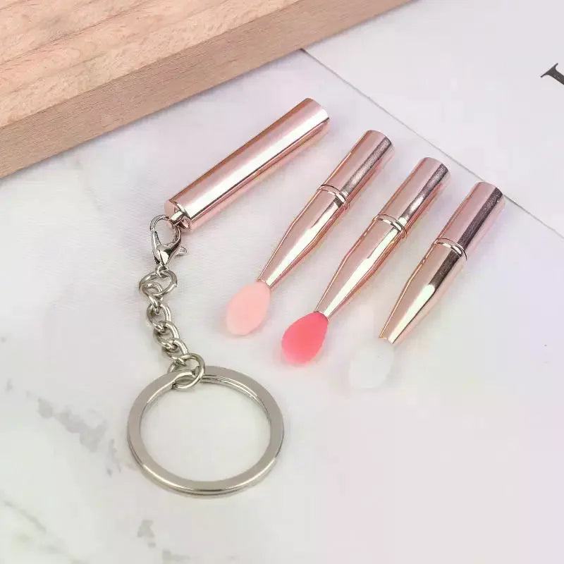 Silicone Lip Brush Keychain | Dustproof Cover Portable Lip Brush QXL