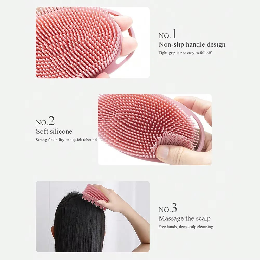 2-in-1 Silicone Shower Brush – Body Scrubber & Scalp Massager Shower Scrub Brush QXL